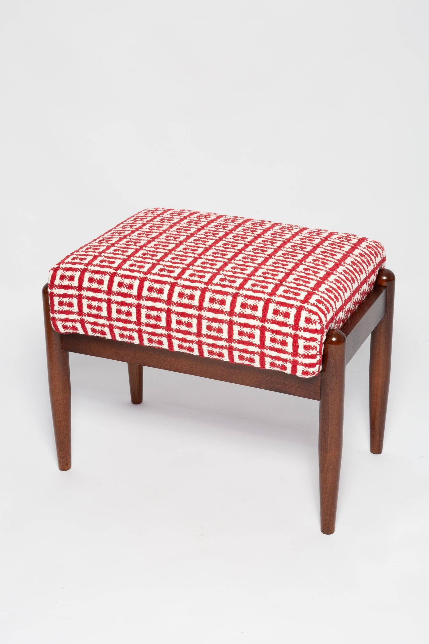Mid Century GFM stool pair in Dedar Jacquard Tweed, E. Homa, Europe, 1960s