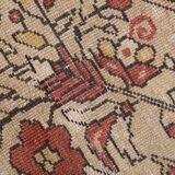 Tapis oriental vintage anatolien rouge bordeaux et noir, laine fait main