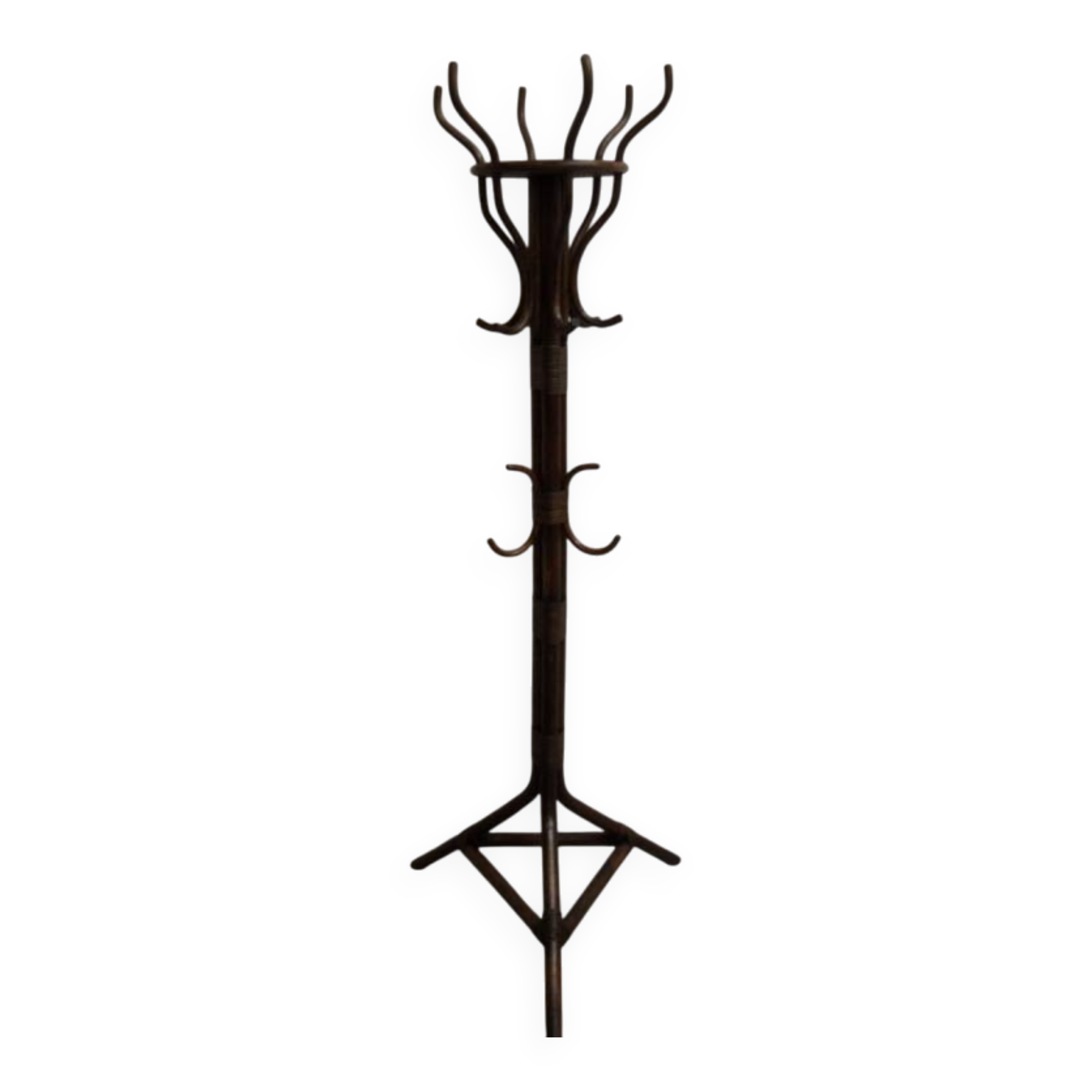 Vintage standing coat rack in bamboo