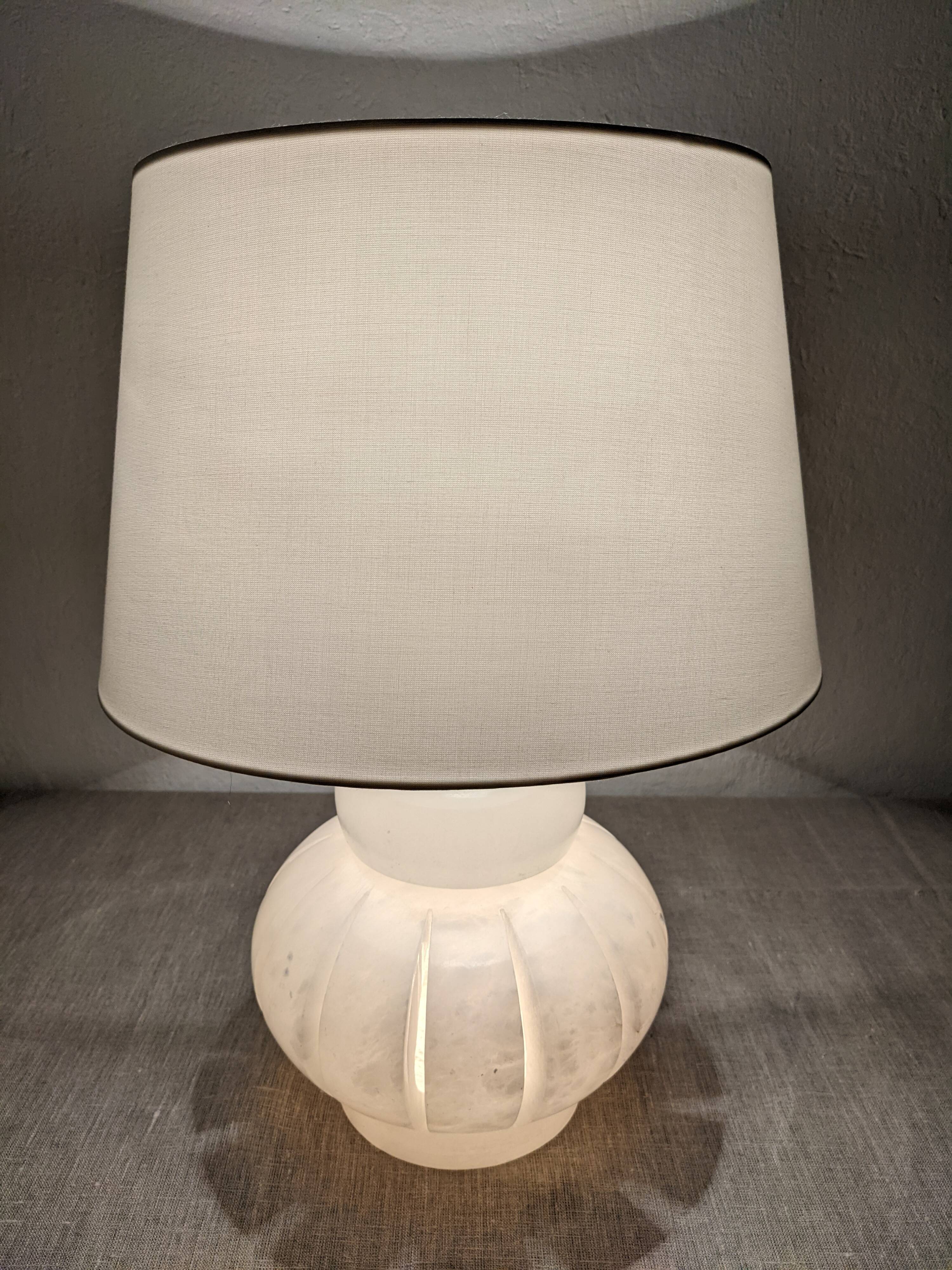 Alabaster ball lamp from the 60s/70s