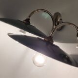 Pair of enamelled sheet metal wall lights
