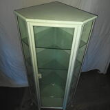 Painted metal ophthalmologist's corner display case, early 20th century