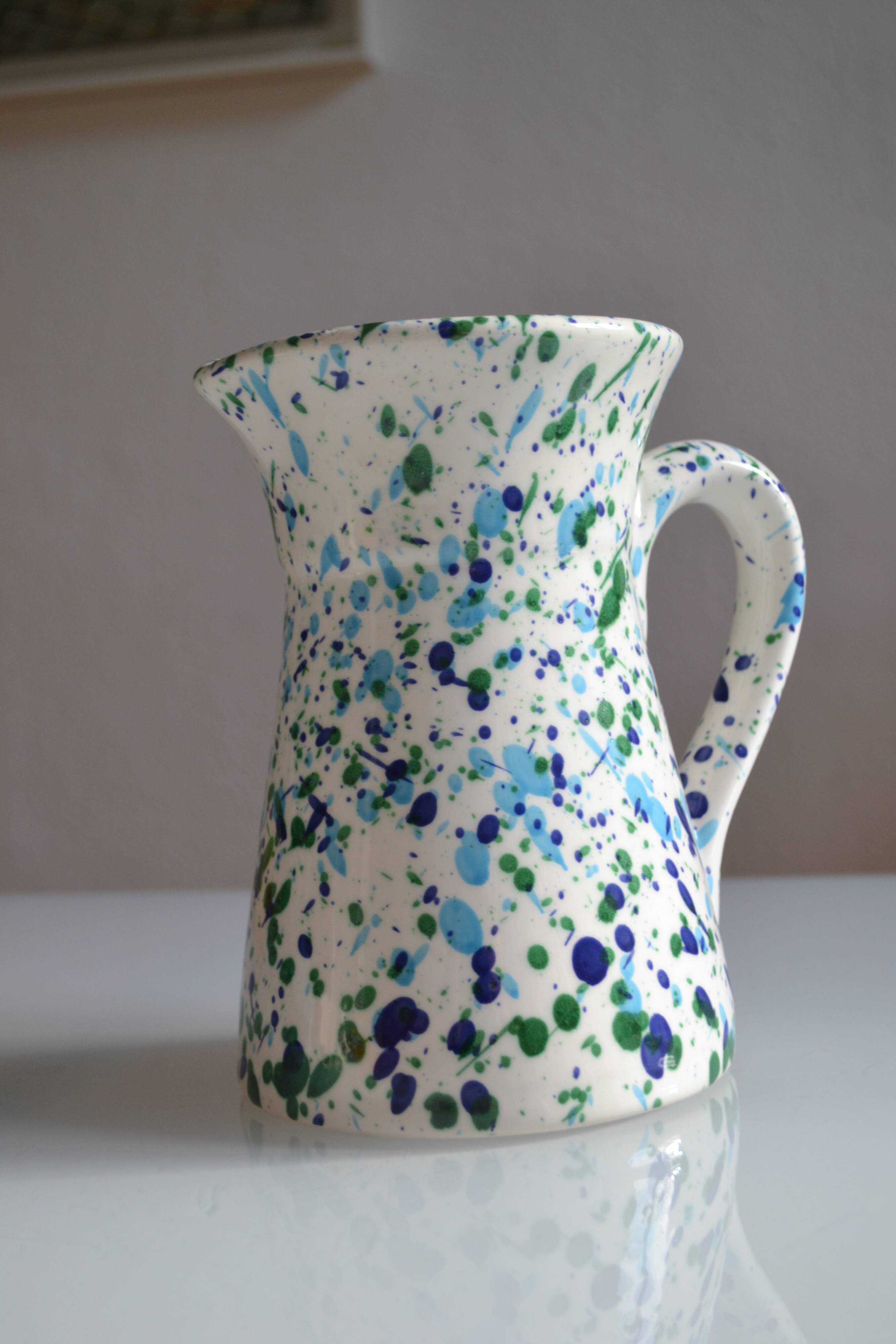 Pichet céramique émaillée à décor tacheté Provence France