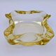 Ashtray / Catch-all Mid-Century Solid Glass Murano Style & Leather 1960