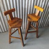 Pair of brutalist barstools