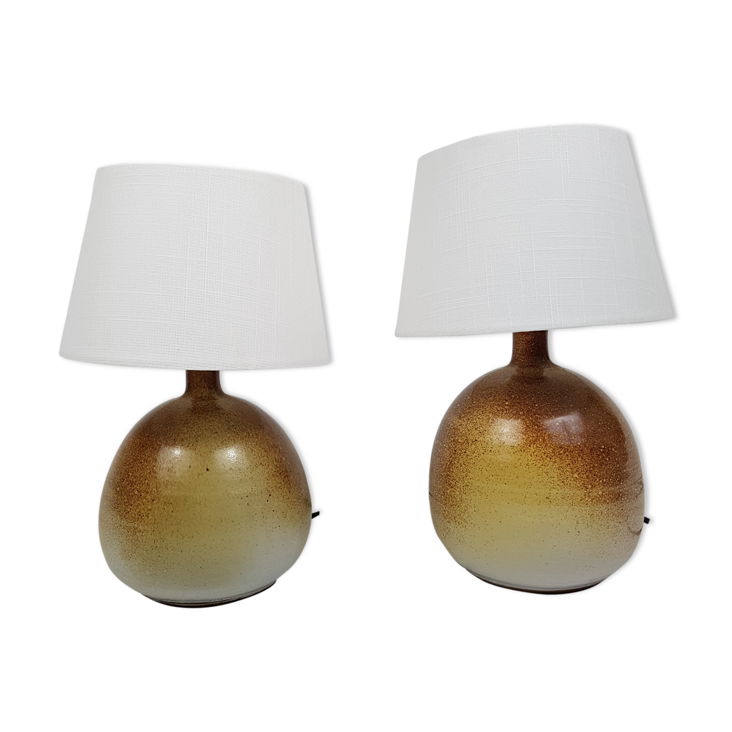 Set of two bedside ceramic lamps, Roland Zobel