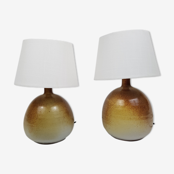 Set of two bedside ceramic lamps, Roland Zobel