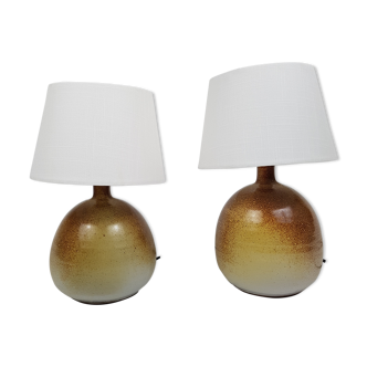 Set of two bedside ceramic lamps, Roland Zobel