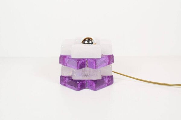 Lampe de table en verre brutaliste par Albano Poli pour Poliarte, Italie, années 1970.