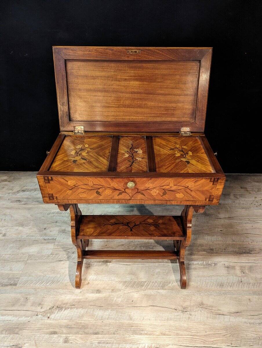 Louis XV Style Middle Side Table In Marquetry