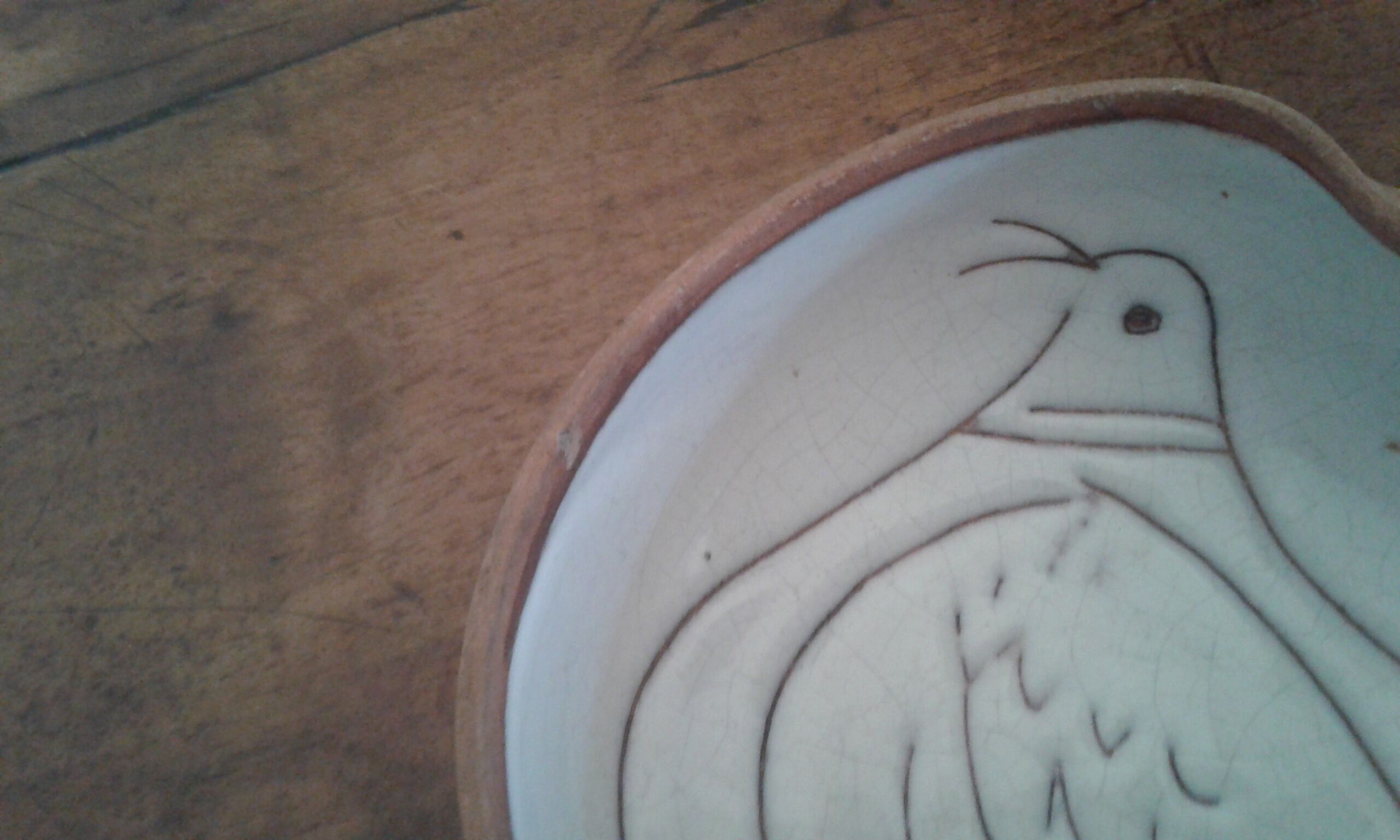 Jacques Innocenti ceramics designed bird decoration and sun, circa 1950