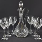Service of 6 wine glasses and crystal carafe crystal workshop