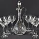 Service de 6 verres à vin et carafe en cristal atelier du cristal