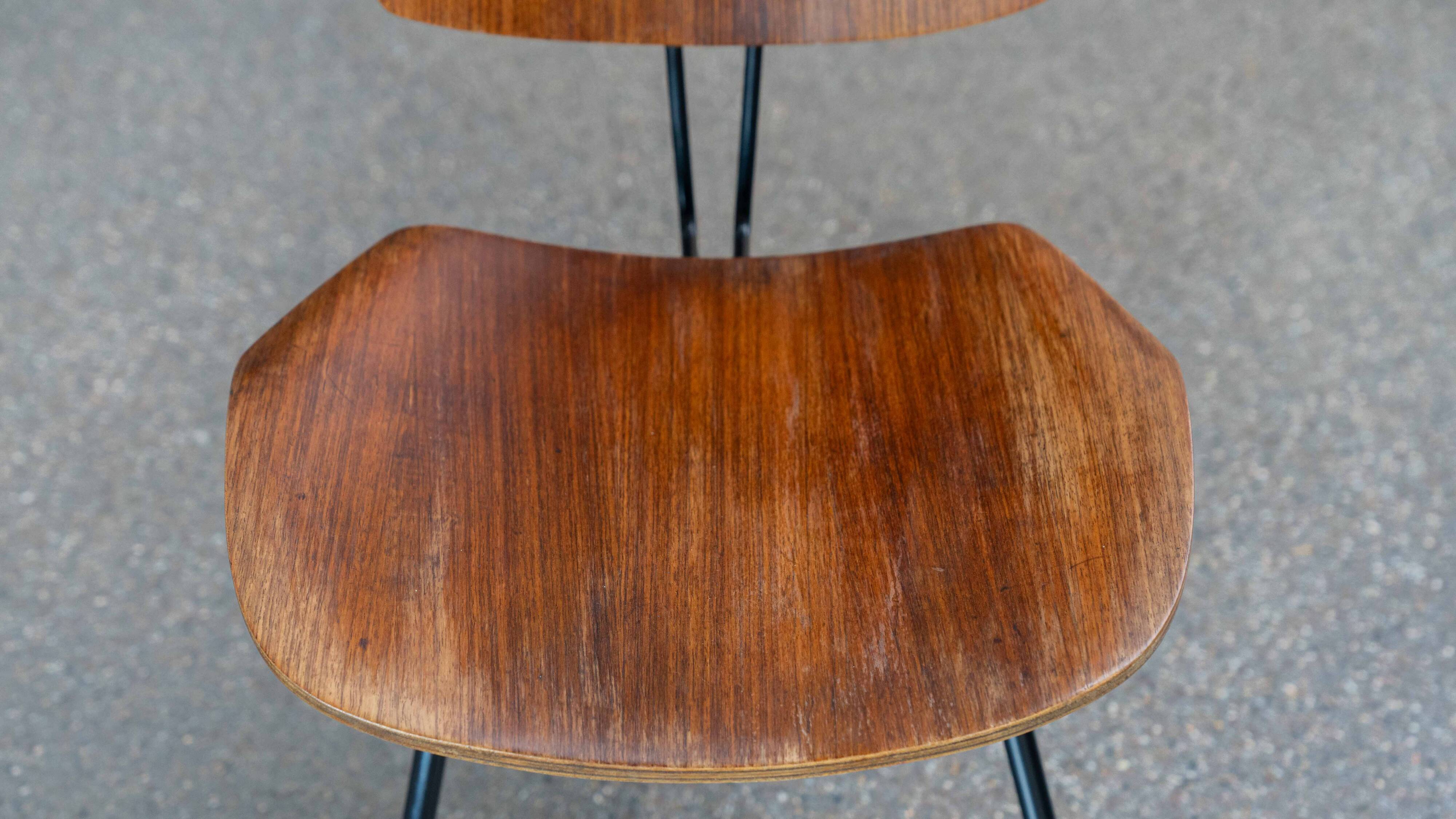 PAIR FOLDING-CHAIRS S88 BY OSVALDO BORSANI FOR TECNO