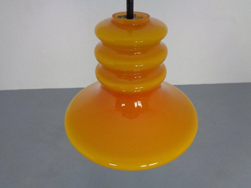 Orange glass ceiling light from Doria, Germany, 1960s.