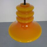 Orange glass ceiling light from Doria, Germany, 1960s.
