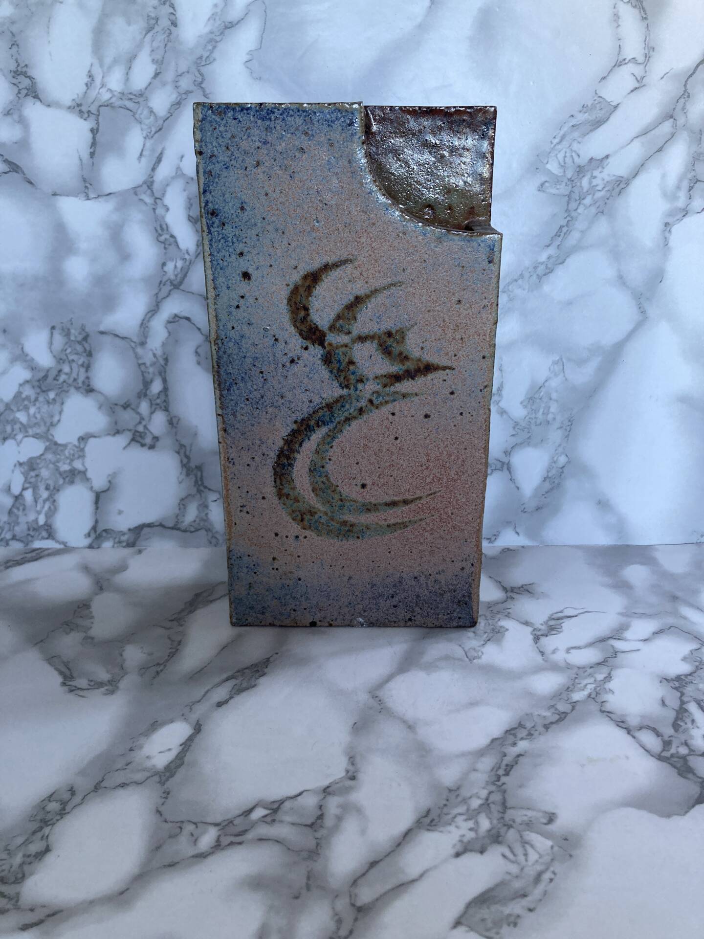 Modernist soliflore vase in stoneware from La Borne - Pierre Devie, 1977
