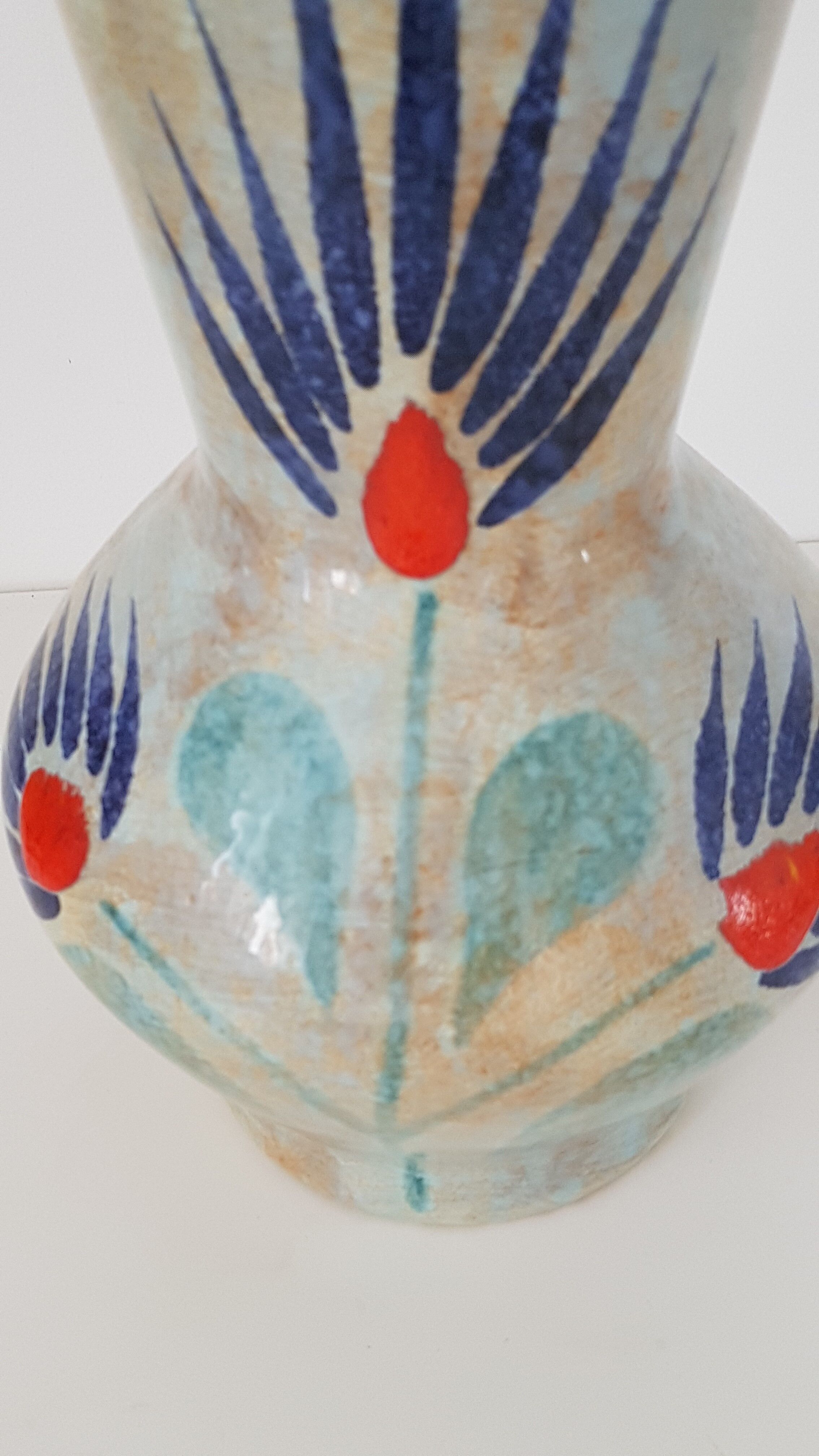 Vintage hand painted ceramic vase