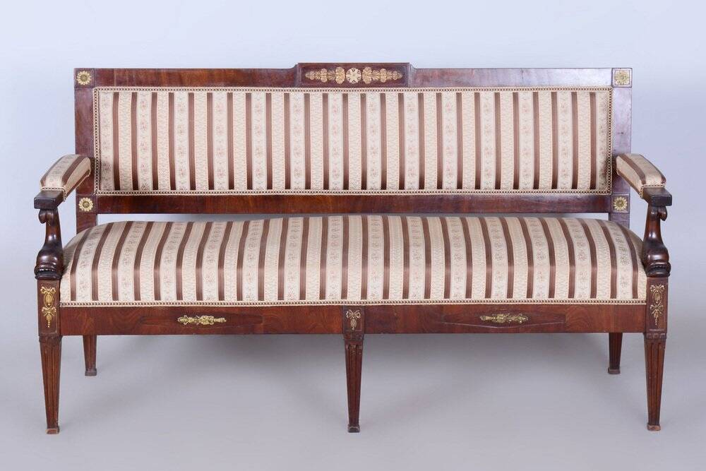 French Empire Mahogany Sofa, 1860s
