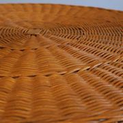Mid century rattan and iron 2-level coffee or wine table, 1960s