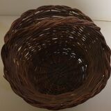Rustic basket made of raw wicker