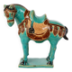Vintage turquoise glazed ceramic horse