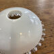 Pair of white glass pendant lights