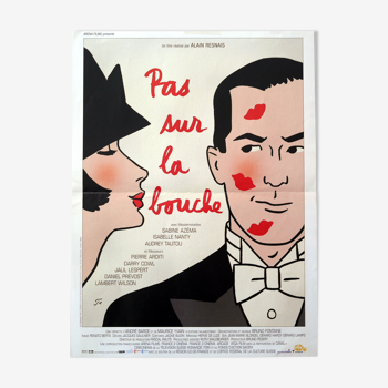 Affiche cinéma originale "Pas sur la bouche" Alain Resnais