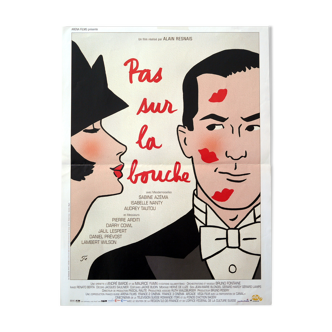 Original cinema poster "Pas sur la bouche" Alain Resnais