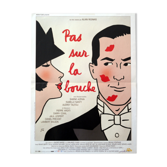 Affiche cinéma originale "Pas sur la bouche" Alain Resnais