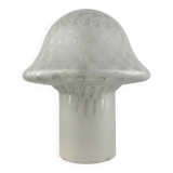 Large XL mushroom table lamp in white glass by Peill and Putzler 1970