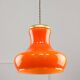 Suspension italienne vintage en verre orange et laiton