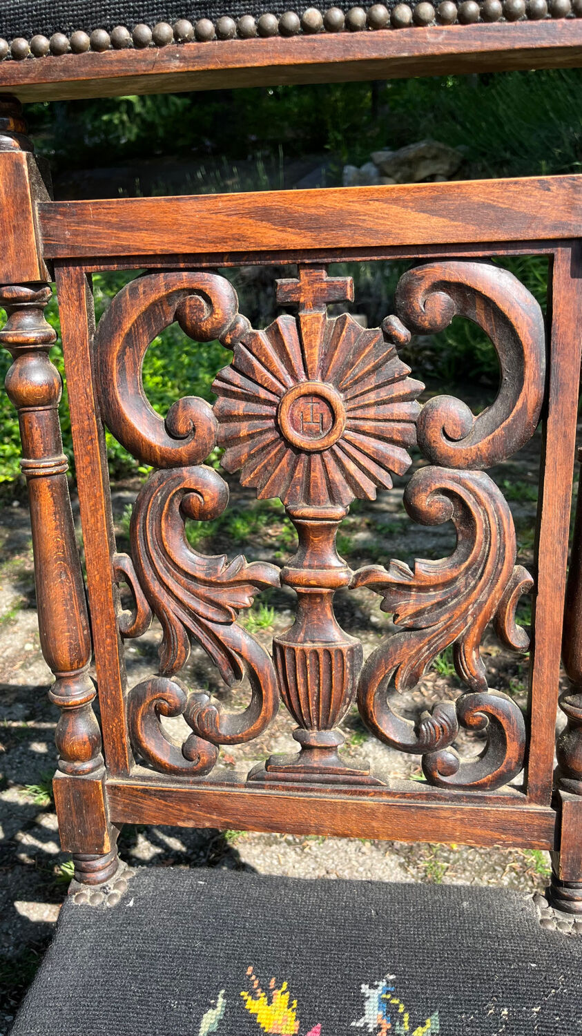 Prayer chair vintage oak