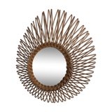 Vintage rattan sun mirror 1960 - 50 x45 cm