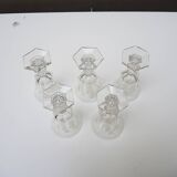 5 Verres à Pied en Cristal de Style Metternich H 13 cm