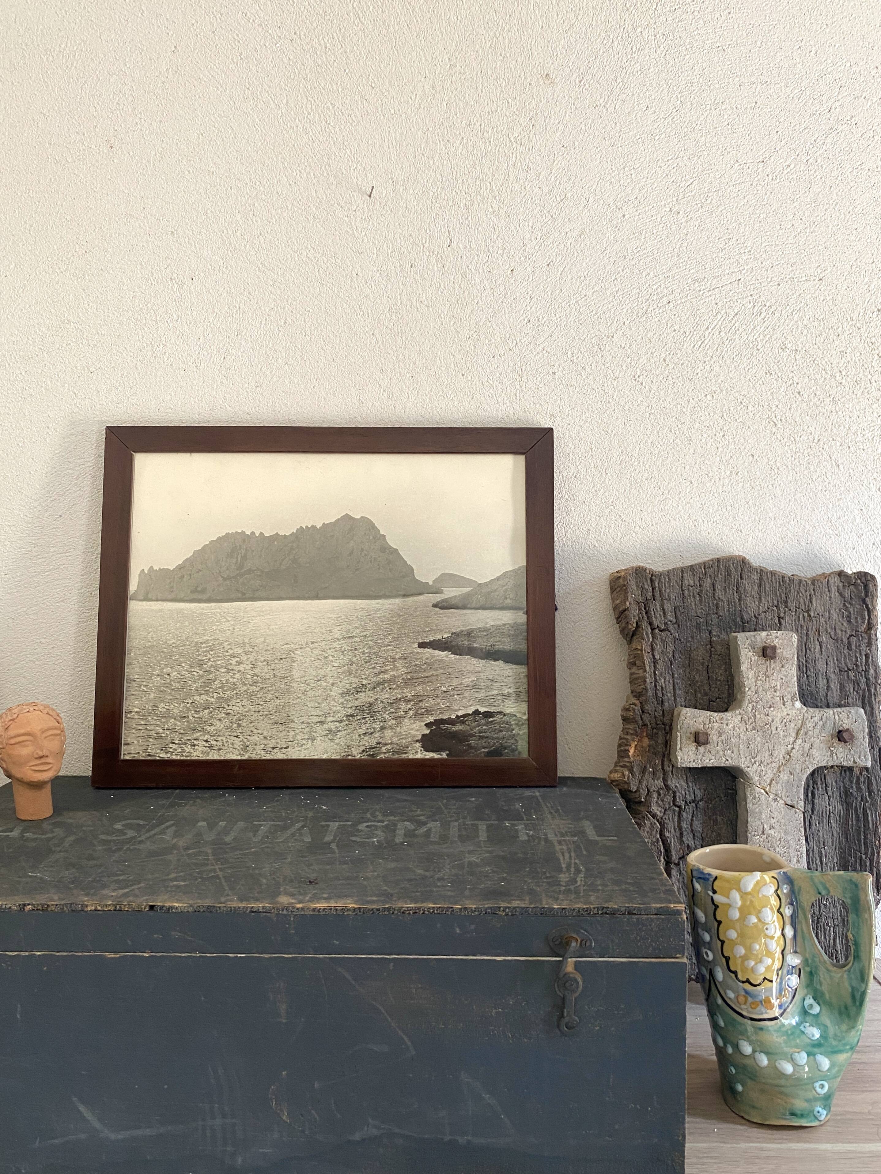 Old photo under glass