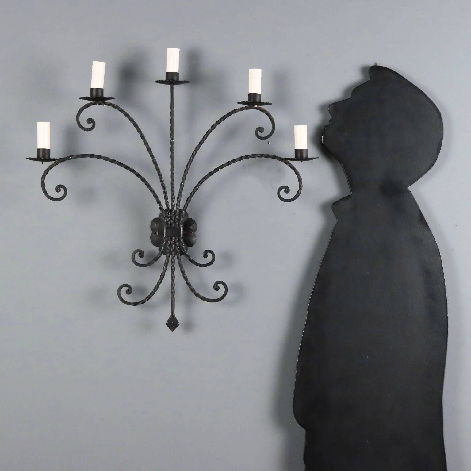 Wall sconce in wrought iron with 5 lights - Italy