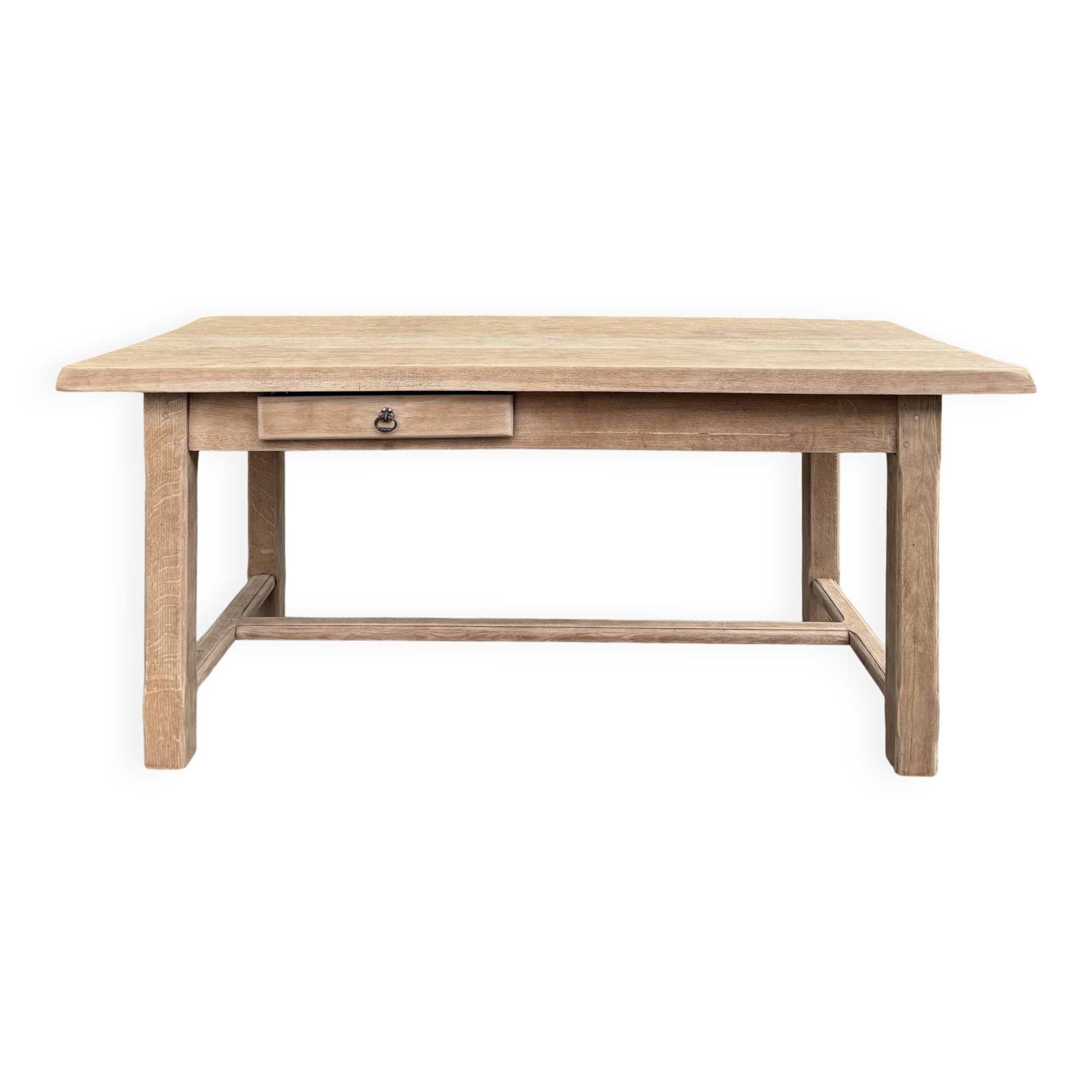 Table de ferme rénové 180cm double tiroir