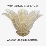 Murano graniglia glass wall light "leaf" transparent and gold