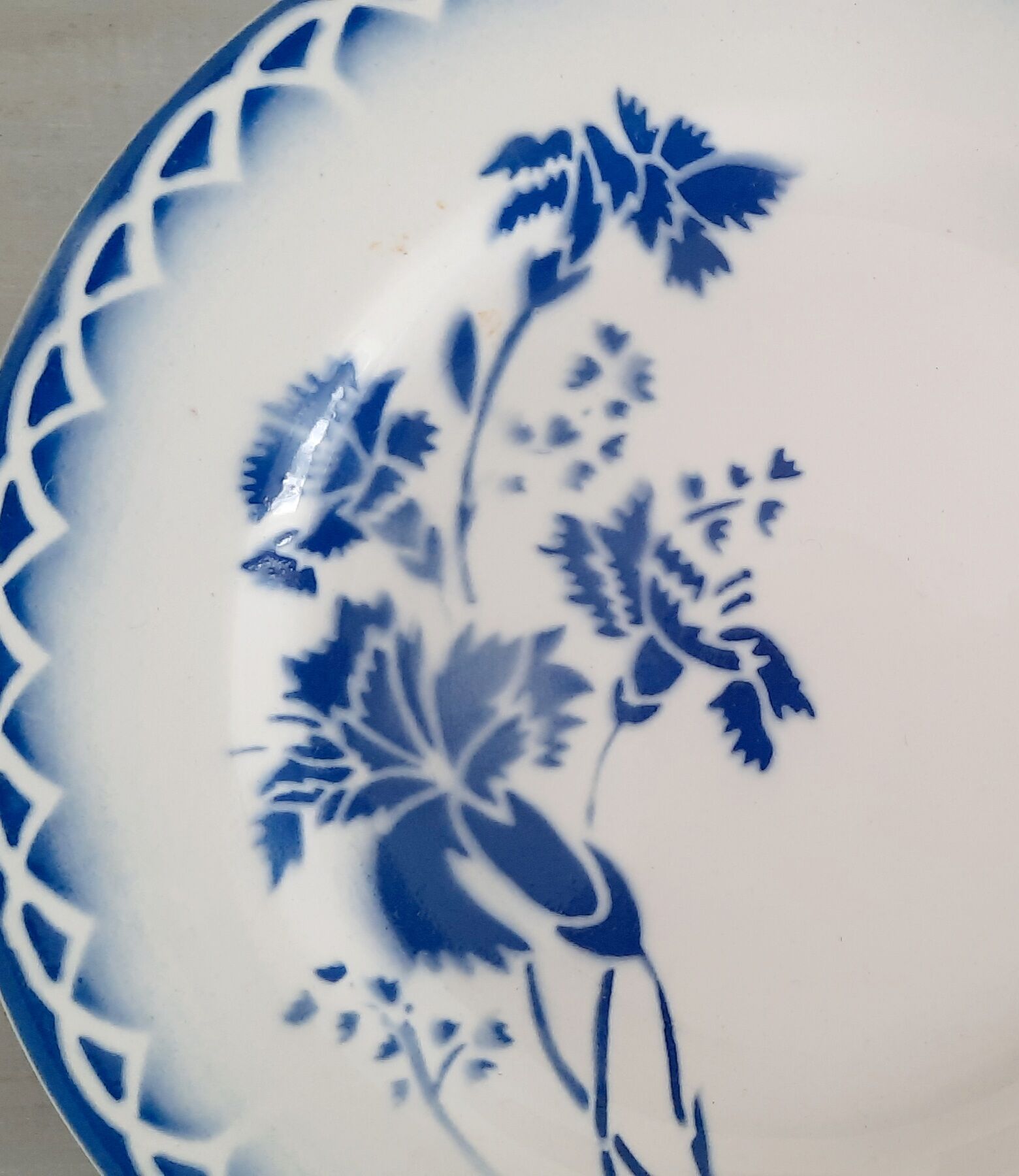 6 dessert or cheese plates in old earthenware Digoin Sarreguemines - Model Annick - Vintage