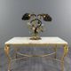 Bronze and polychrome glass lamp, 20th century