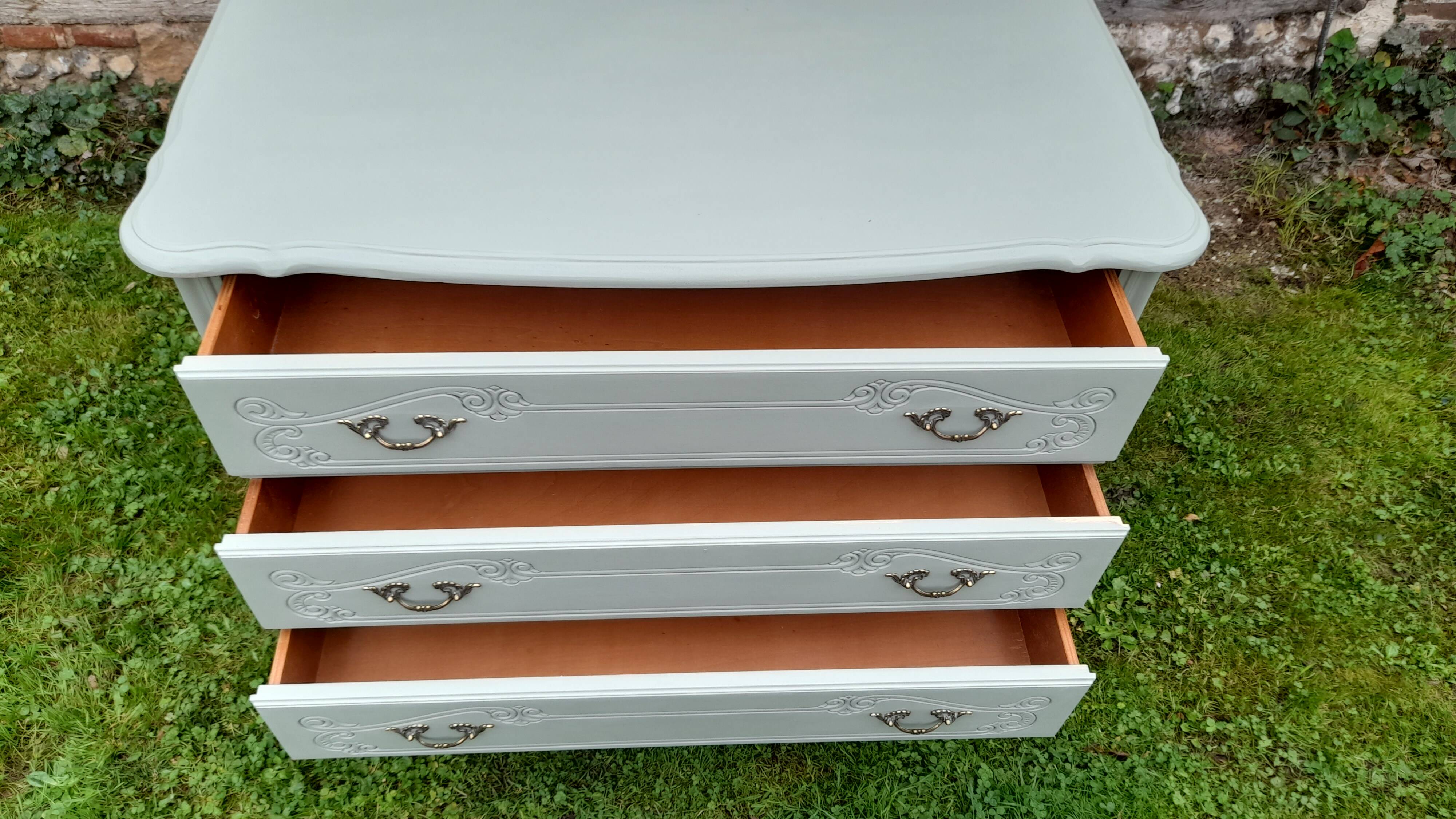 Louis xv style 3-drawer chest of drawers, Luxembourg green