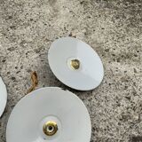 Trio suspension sheet enamelled vintage green and white gold threads brass socket