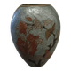 Vase ovale laiton et émail cloisonné