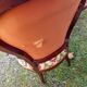Deux fauteuils anciens style Louis XV + table guéridon en marbre