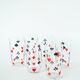 Set of 6 water glasses, Jeu de Cartes motifs, 1970
