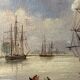 Alexandre Thomas Francia, oil on canvas with marine theme and sailboats