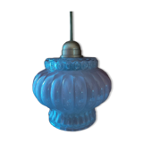 Pendant lamp globe molded glass rose