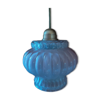 Pendant lamp globe molded glass rose