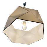 Vintage gold and white canvas light fixture – minimalist style